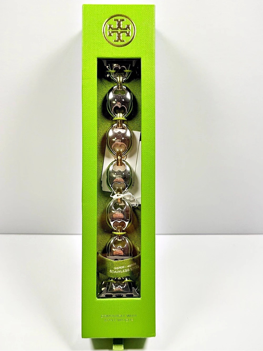 Tory Burch TBS0120E Double T Link Two-Tone Stainless Apple Watch Band 38mm-46mm